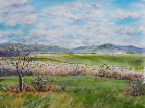 Jarná panoráma (40 x 50 cm)veľký panoramatický obraz